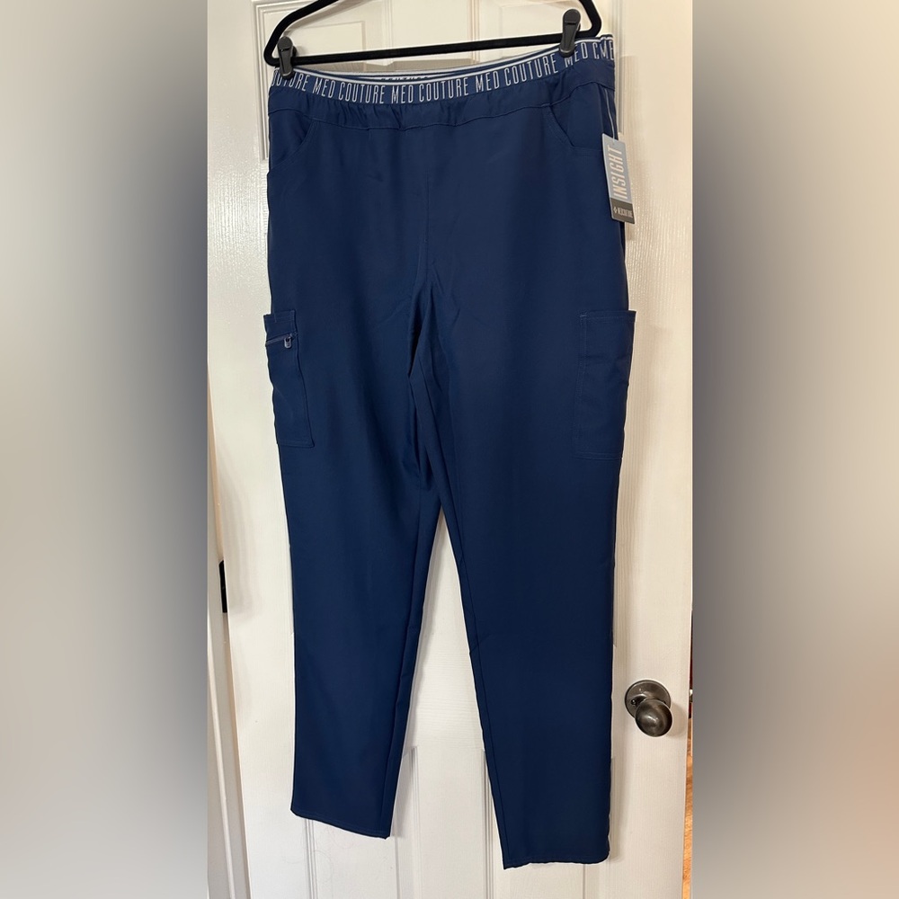 Med couture INSIGHT tapered leg scrub pant navy large tall NWT